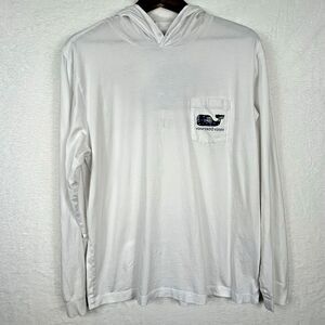 Vineyard Vines Hoodie Men M Long Sleeve White Christmas Tree Truck Wagon Lampoon